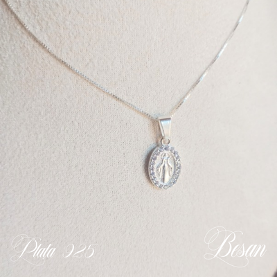 Conjunto medalla milagrosa plata 925