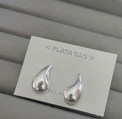 aros gota lisa plata 925