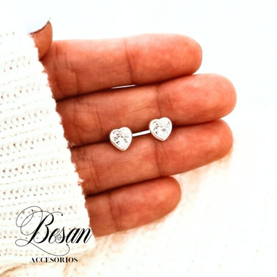 aros corazon PLATA 925