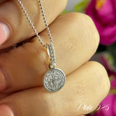 San benito con piedras de circonia PLATA 925