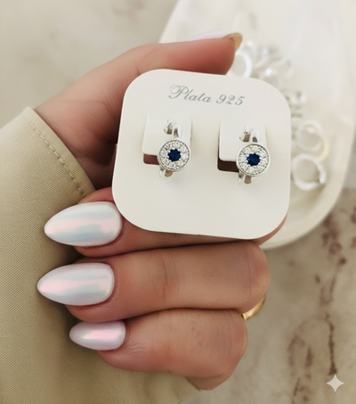 Aros ojos turcos plata 925