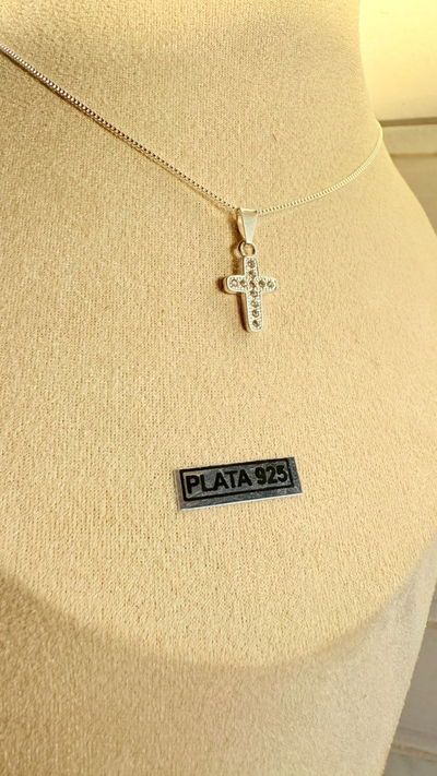 Conjunto cruz plata 925