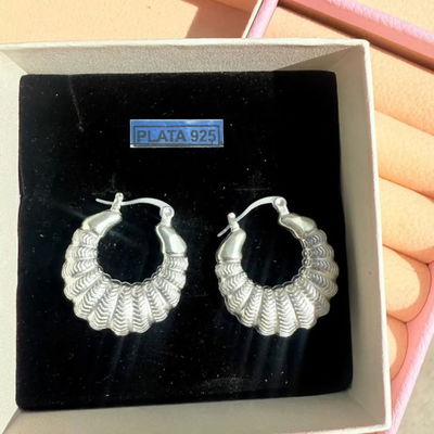 Argollas infladas plata 925