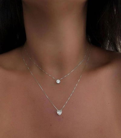 Conjunto corazon plata italiana 925