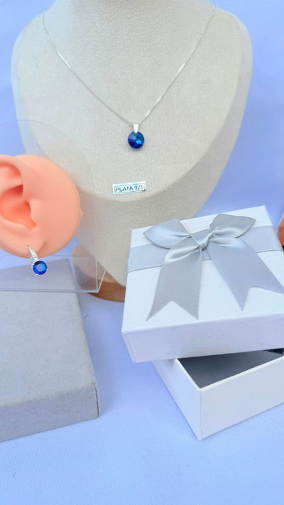Conjunto lady blue plata 925