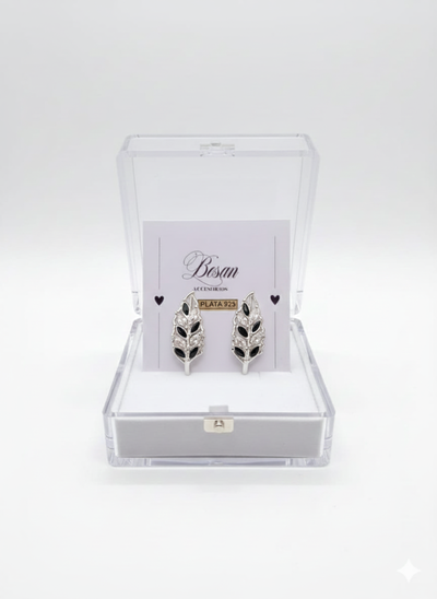 Aros hojitas plata 925