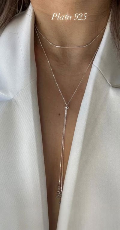 Corbatero plata 925 1 metro