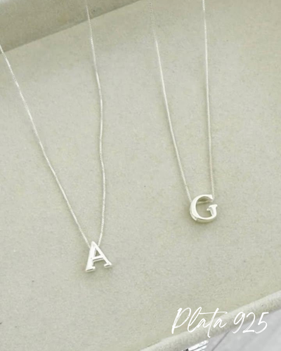 Conjunto letra G plata 925