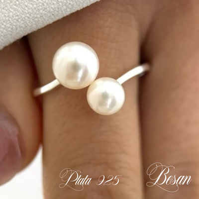 Anillo perla de rio con plata 925
