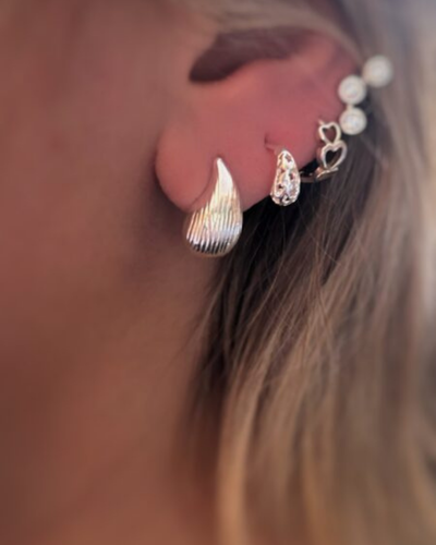 Aros gota chata plata 925