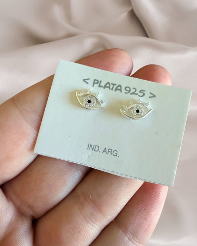 aros ojos turcos de plata 925
