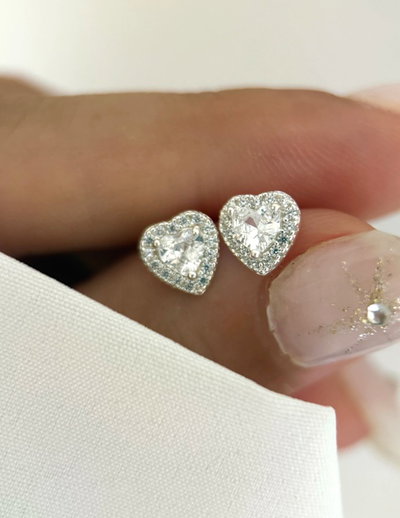 Aros corazon plata italiana 925
