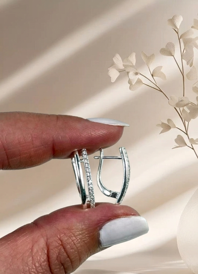 Aros belu plata 925