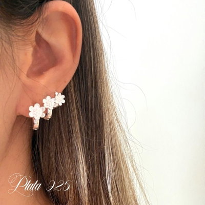Trio flor plata 925