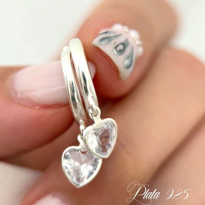Aros love liso plata 925