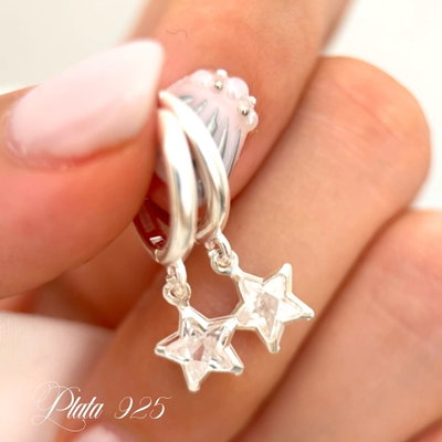 Aros stars plata 925