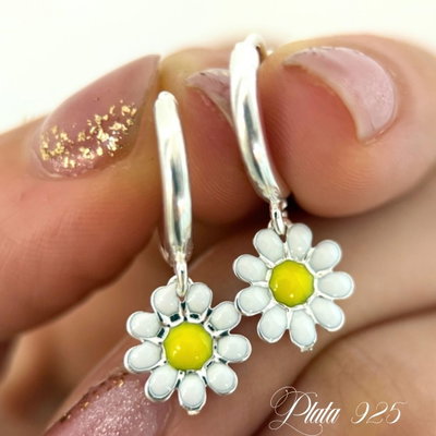 Aros margarita plata 925