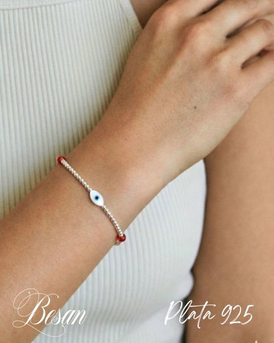 Pulsera protección ojo turco mix plata 925
