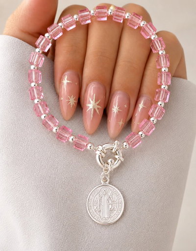 Pulsera san Benito plata 925