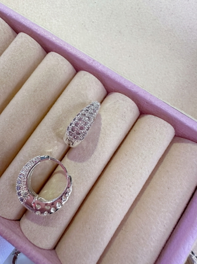 Aros miss rosa acero