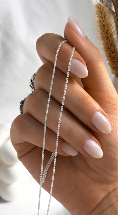 Cadena trenza plata italiana 925