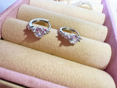 Aros eve rosa acero