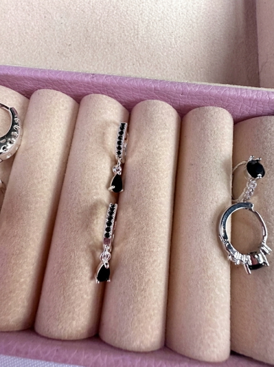 Aros gotita black acero
