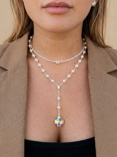 Rosario swarovski plata 925