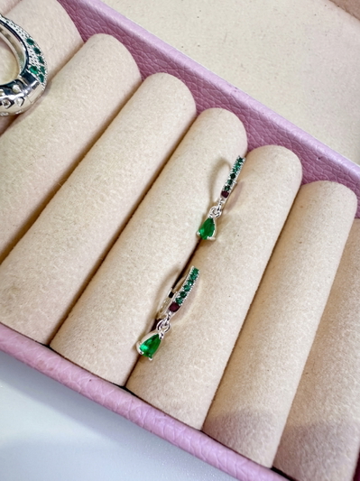Aros gotita verde acero