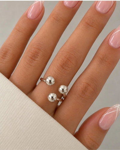 Anillo esferas plata italiana 925