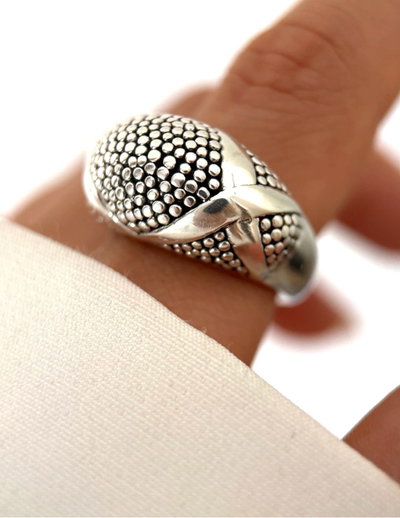 Anillo zebra plata italiana 925