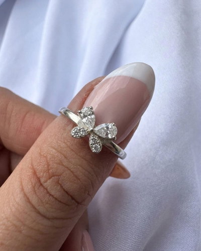 Anillo mariposa plata italiana 925