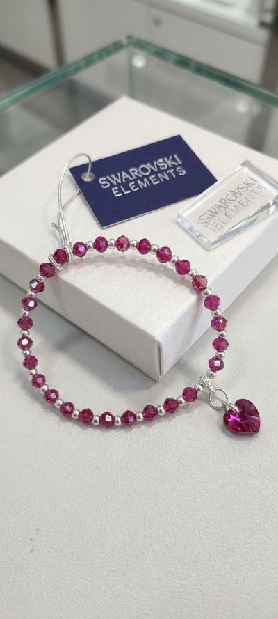 Pulsera swarovski cherry plata 925