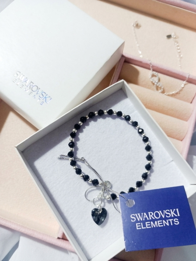 Pulsera swarovski black plata 925