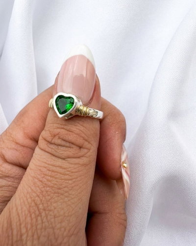 Anillo esmeralda plata 925