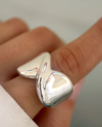 Anillo inflado plata italy 925