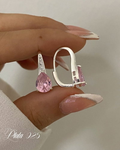 Aros lady pink plata 925
