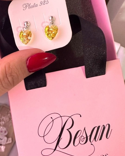 Aros lemon swarovski plata 925