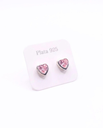 Aros rosa plata 925