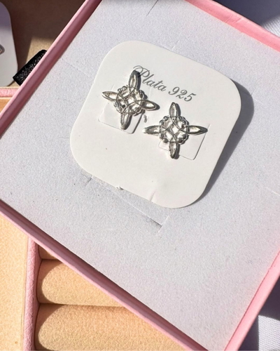 Aros nudo de bruja plata 925