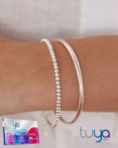 Pulsera bolitas de plata