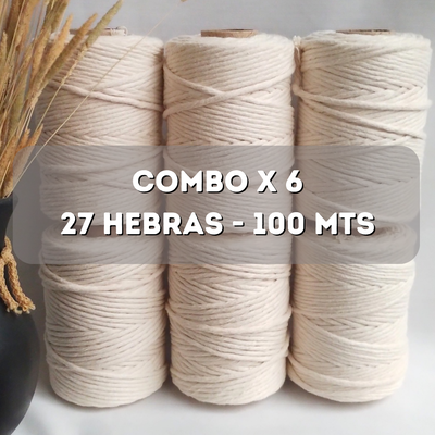 Combo x6 unidades crudo 27 hebras