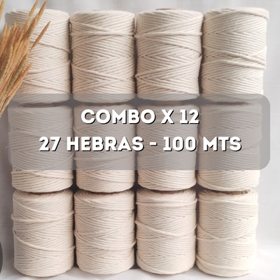 Combo x12 unidades crudo 27 hebras