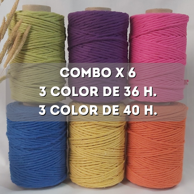 Combo color combinado - 3 de 36h. + 3 de 40h.