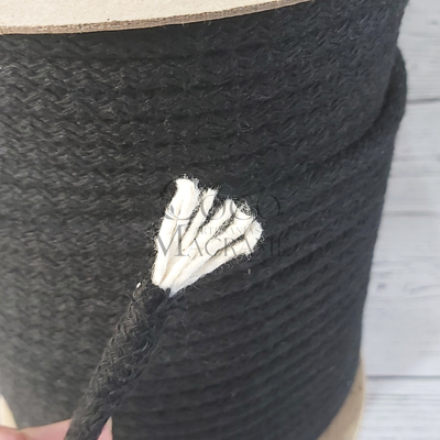 Cordon de algodón relleno Negro 7mm