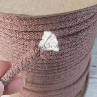 Cordon de algodón relleno Chocolate 7mm