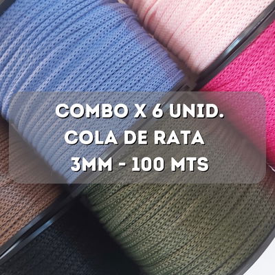 Combo x 6 cola de rata polipropileno 3mm