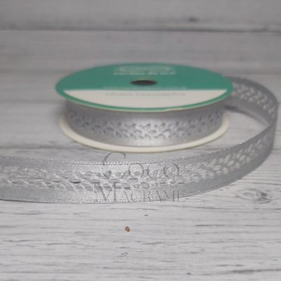 Cinta navideña trigal plateado 15mm  x 10 mts