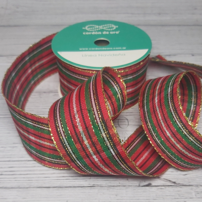 Cinta navideña Florencia 40mm  x 10 mts