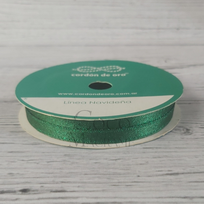 Cinta navideña ralur verde Nro 1 - 6mm  x 10 mts